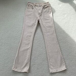 Pilcro Womens The Icon Flare Jeans Size 26 Cream Denim High Rise Anthropologie